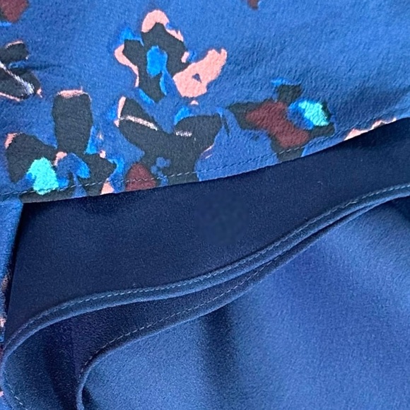 REBECCA TAYLOR | Silk Floral Dress Drawstring Waist Long Sleeves Button Down 8 - Picture 6 of 8